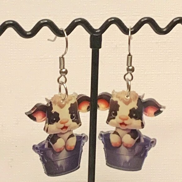 Cow Earring, Heifer Earring, Western Earring, Cowboy Earring, Gift Idea, - Picture 4 of 5